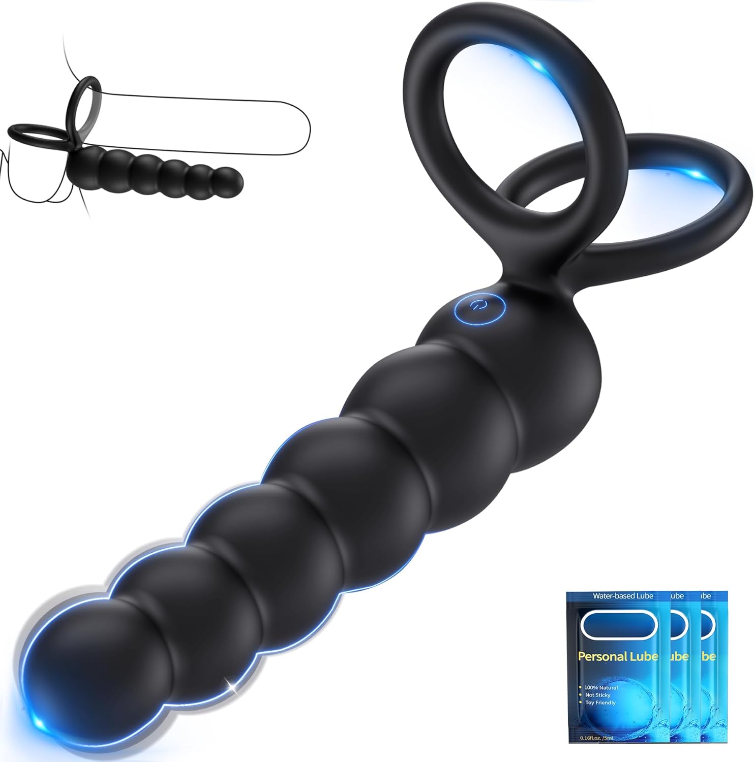Sex Spielzeug für die Paare Anal Vibrator, Doppel Penetrations Dildo Penies Ring für Sex Sexspielzeug Männer, Penisring Analvibratoren Mann Prostata Stimulation, Paarvibrator für Paare Sex Toys Extrem