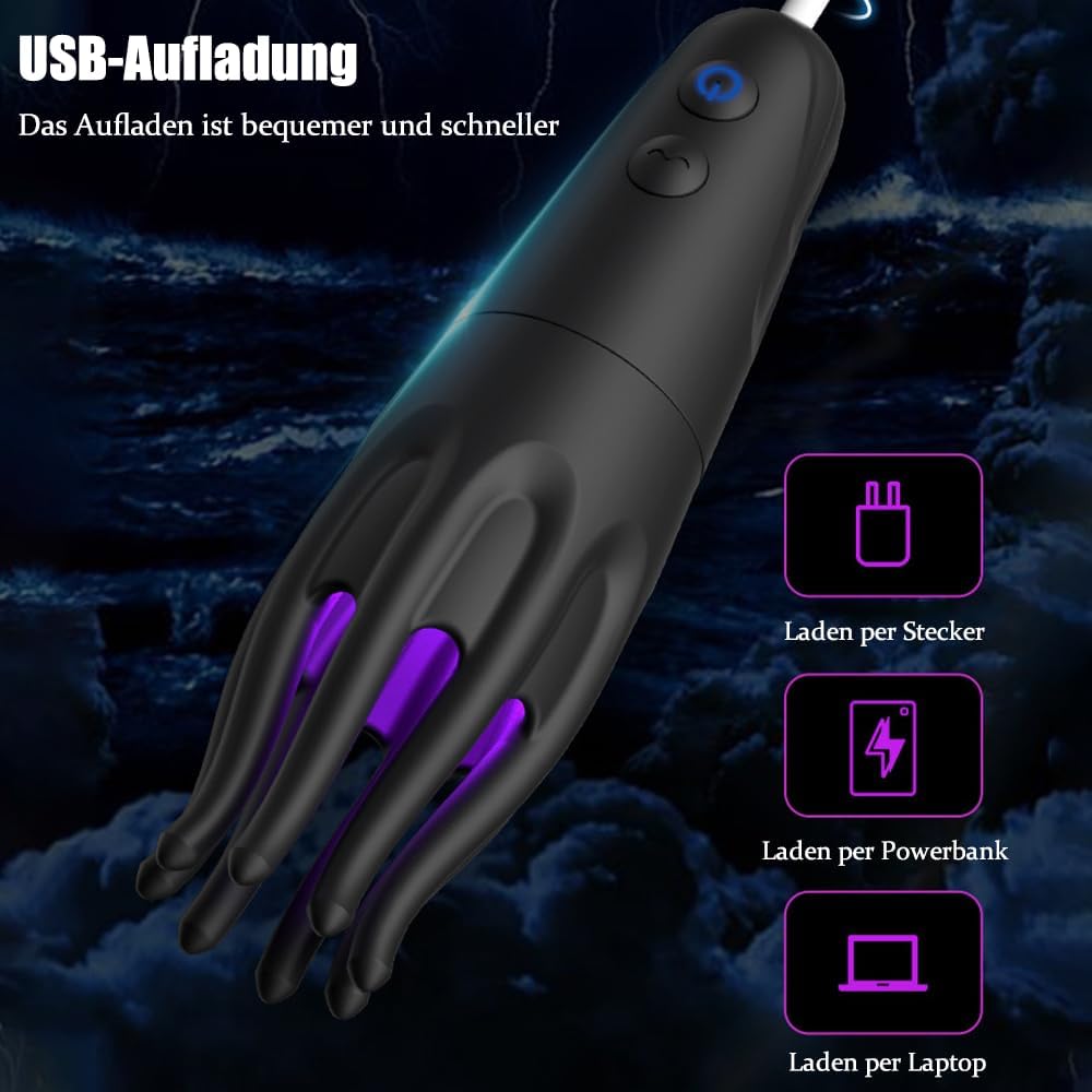 Elektro Schock Penis Trainer Vibrator mit 10 Vibrationsmodi & 6 Elektrostimulation